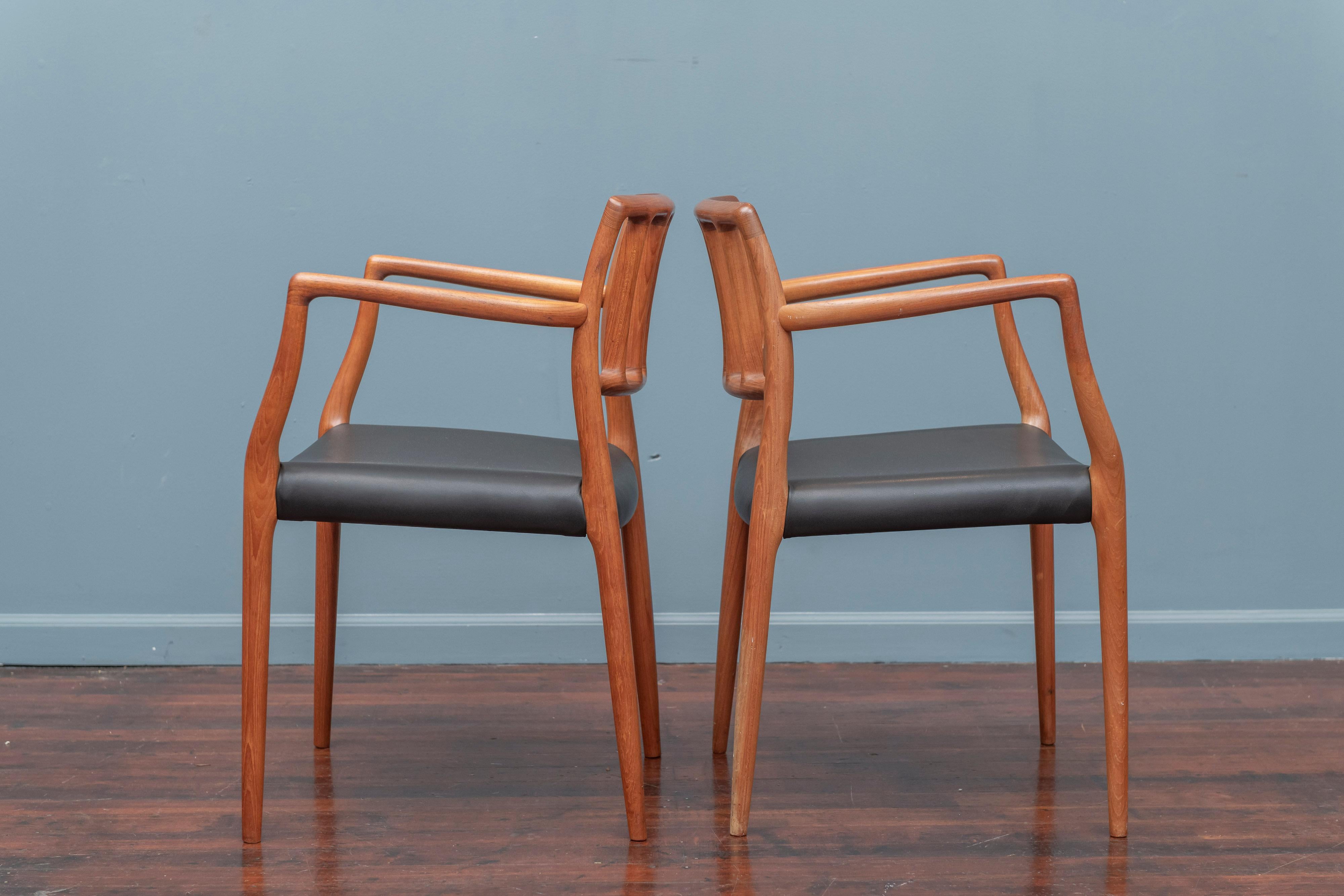 Late 20th Century Set of Ten Niels Otto Møller for J. L. Møller Model 83 Dining Chairs