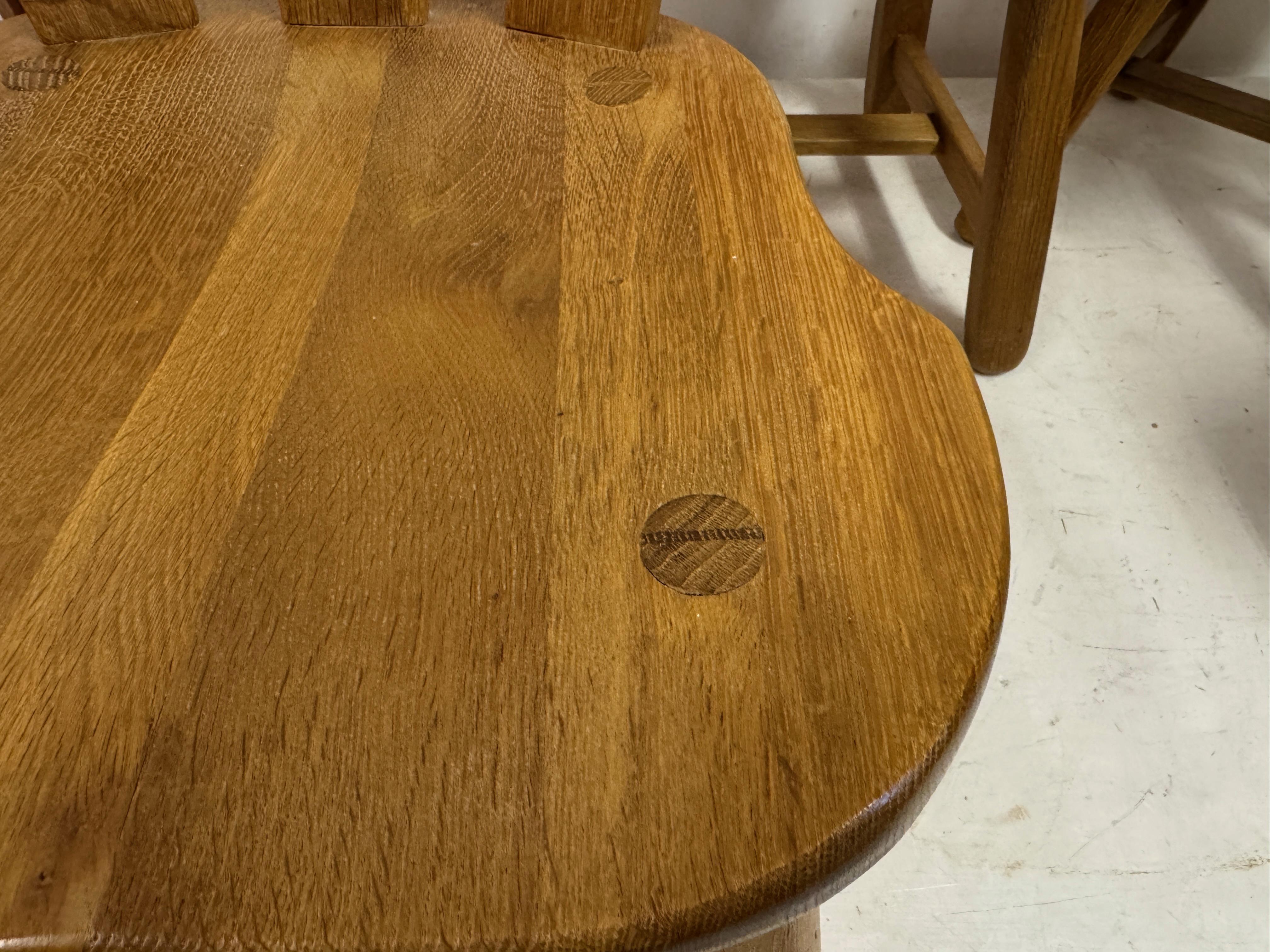 Set of Ten Oak Dining Chairs by De Puydt For Sale 6