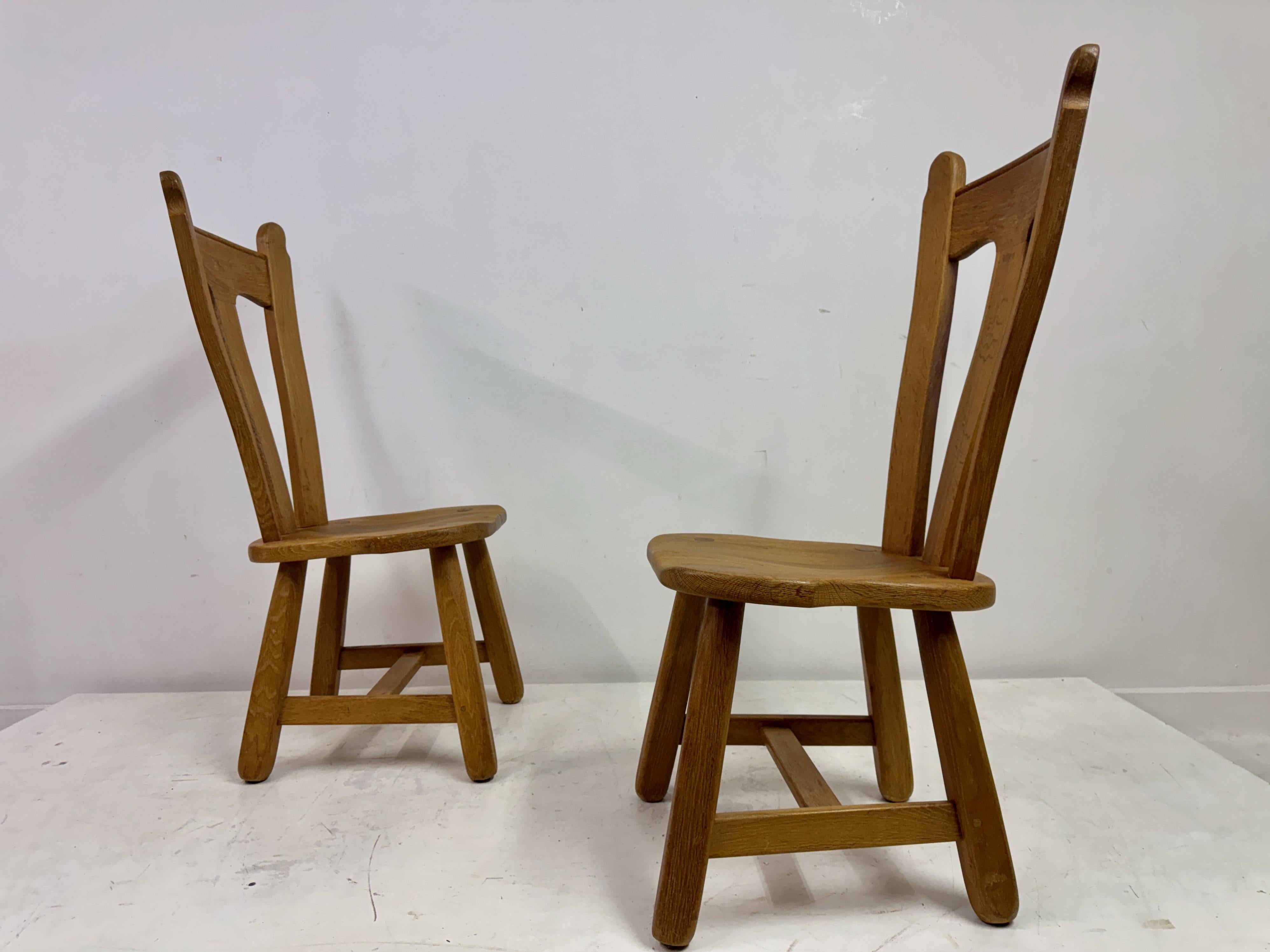 Set of Ten Oak Dining Chairs by De Puydt For Sale 10