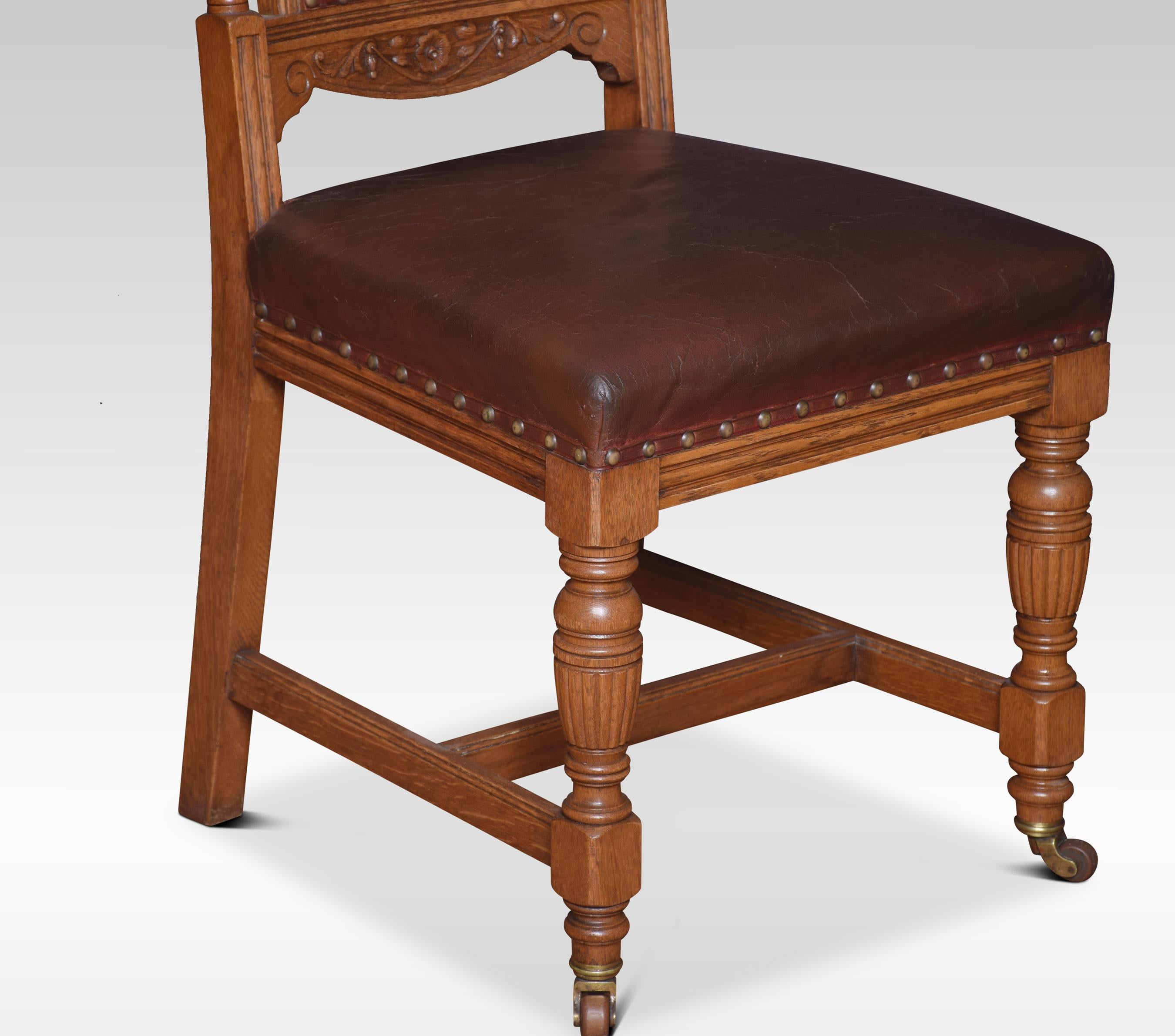 19th Century Set of Ten Oak Dining Chairs