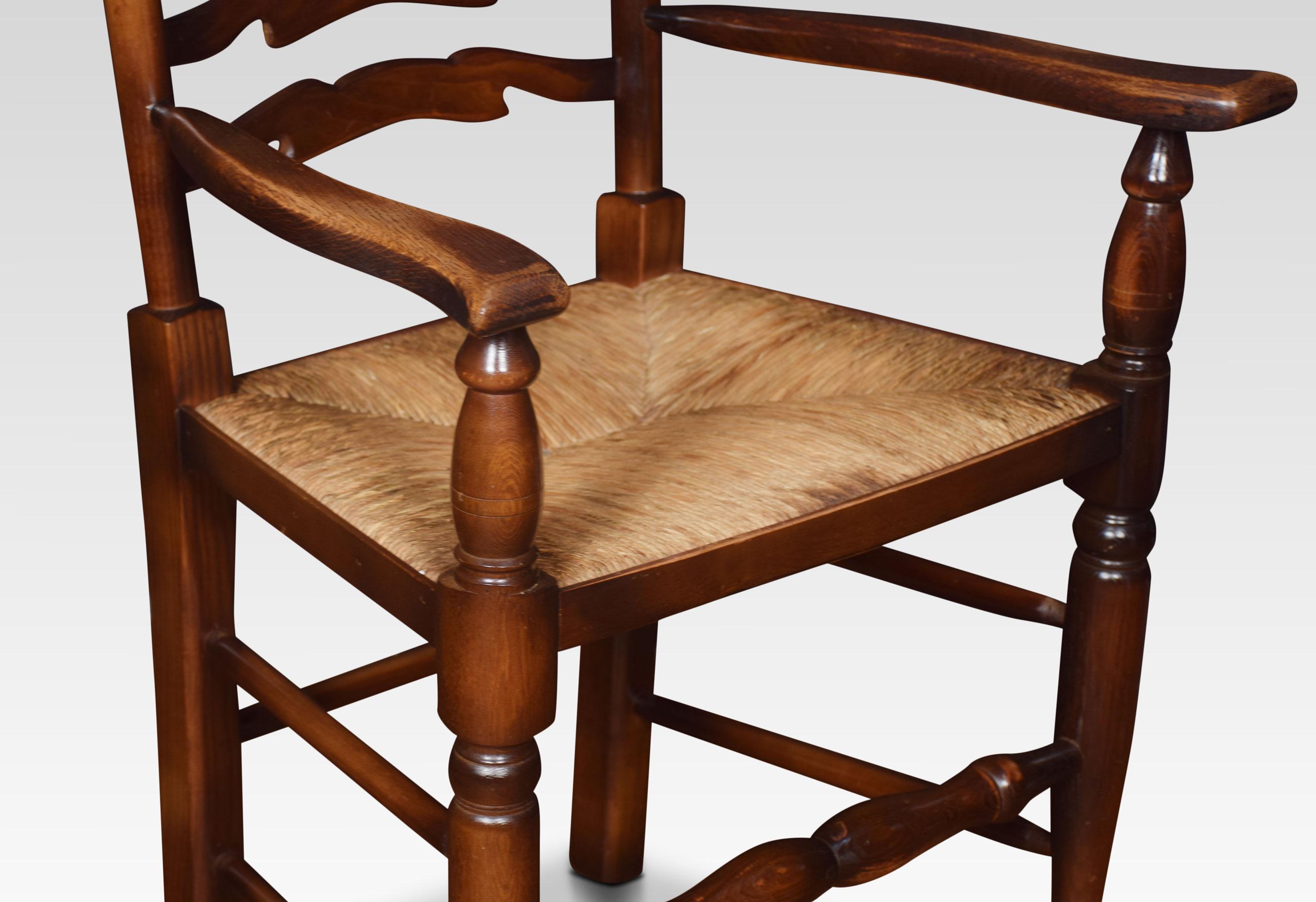 Set of Ten Oak Ladder Back Dining Chairs In Good Condition In Cheshire, GB