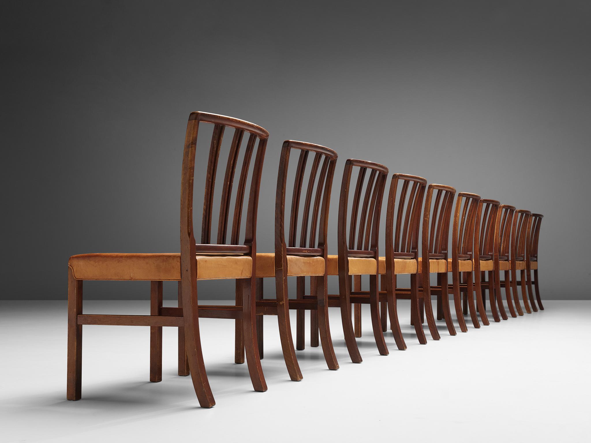 Set of Ten Ole Wanscher Dining Chairs for Fritz Hansen 2