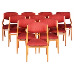 Set of Ten Original Mid-Century Chairs, by Ludvik Volak, Maple, Czech, 1960s