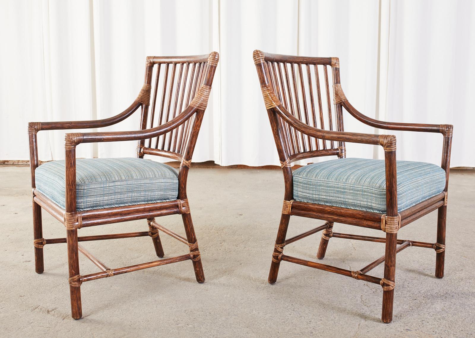 Hand-Crafted Set of Ten Orlando Diaz-Azcuy for McGuire Dining Chairs