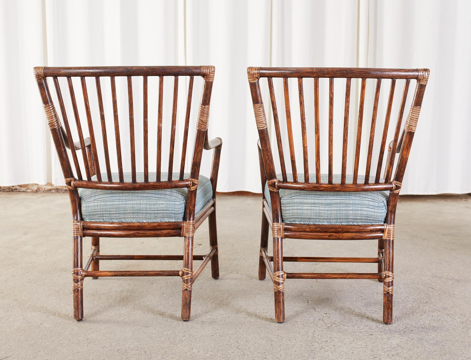 20th Century Set of Ten Orlando Diaz-Azcuy for McGuire Dining Chairs