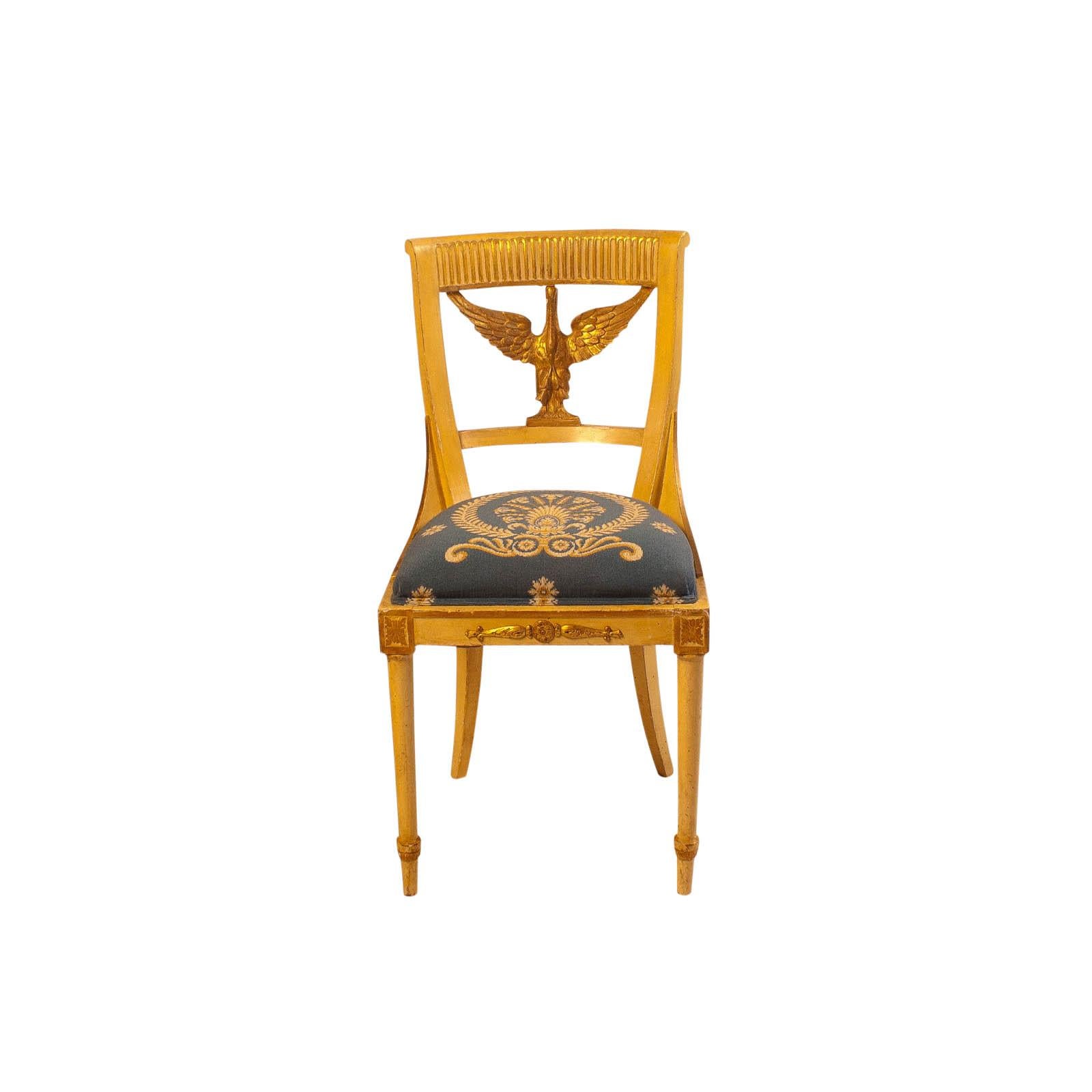 Set of Ten Painted and Gilt Swedish Dining Chairs, circa 1900 In Good Condition In San Francisco, CA