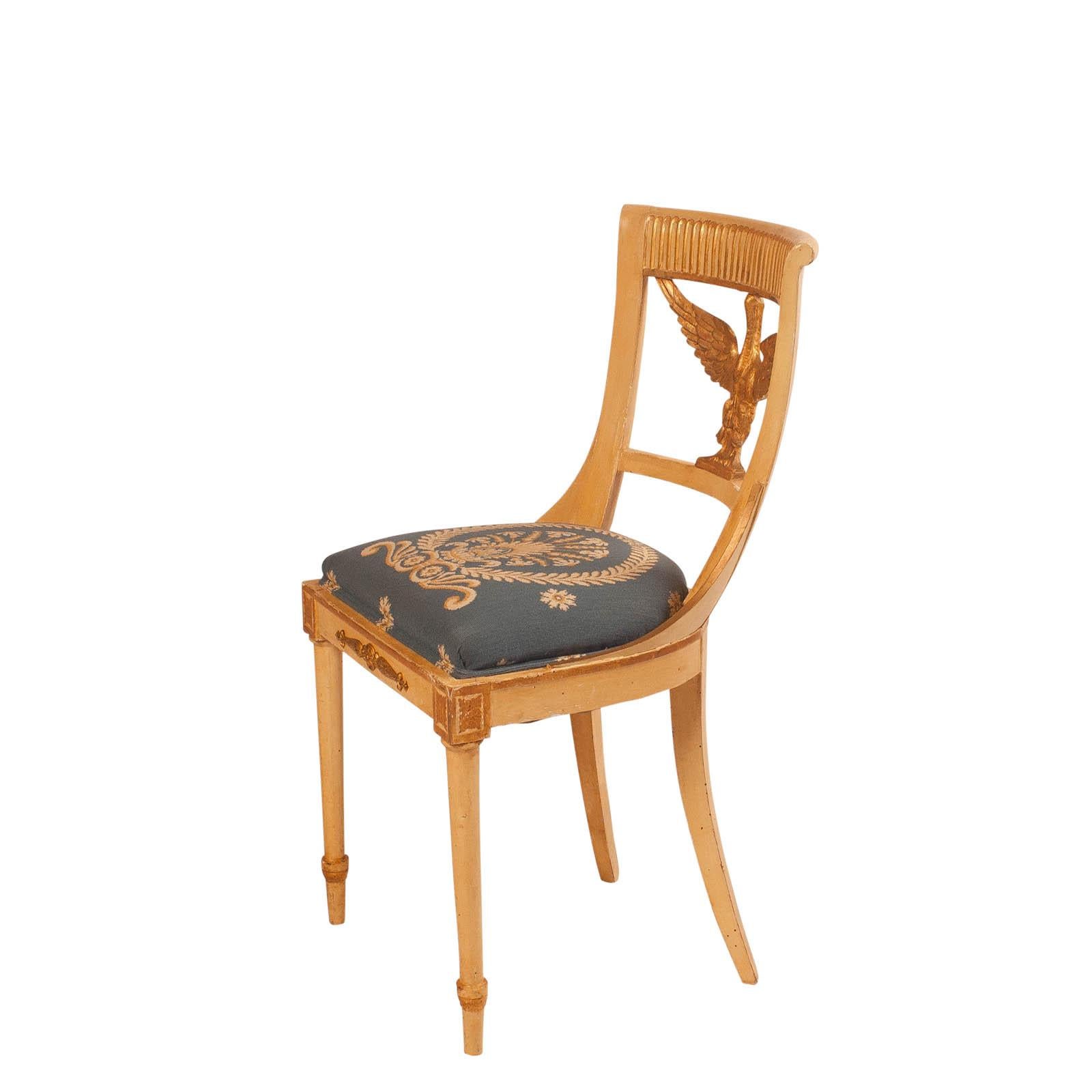 20th Century Set of Ten Painted and Gilt Swedish Dining Chairs, circa 1900