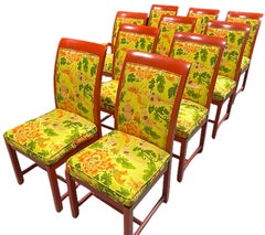 Set of Ten Painted Mid Century Dining Chairs