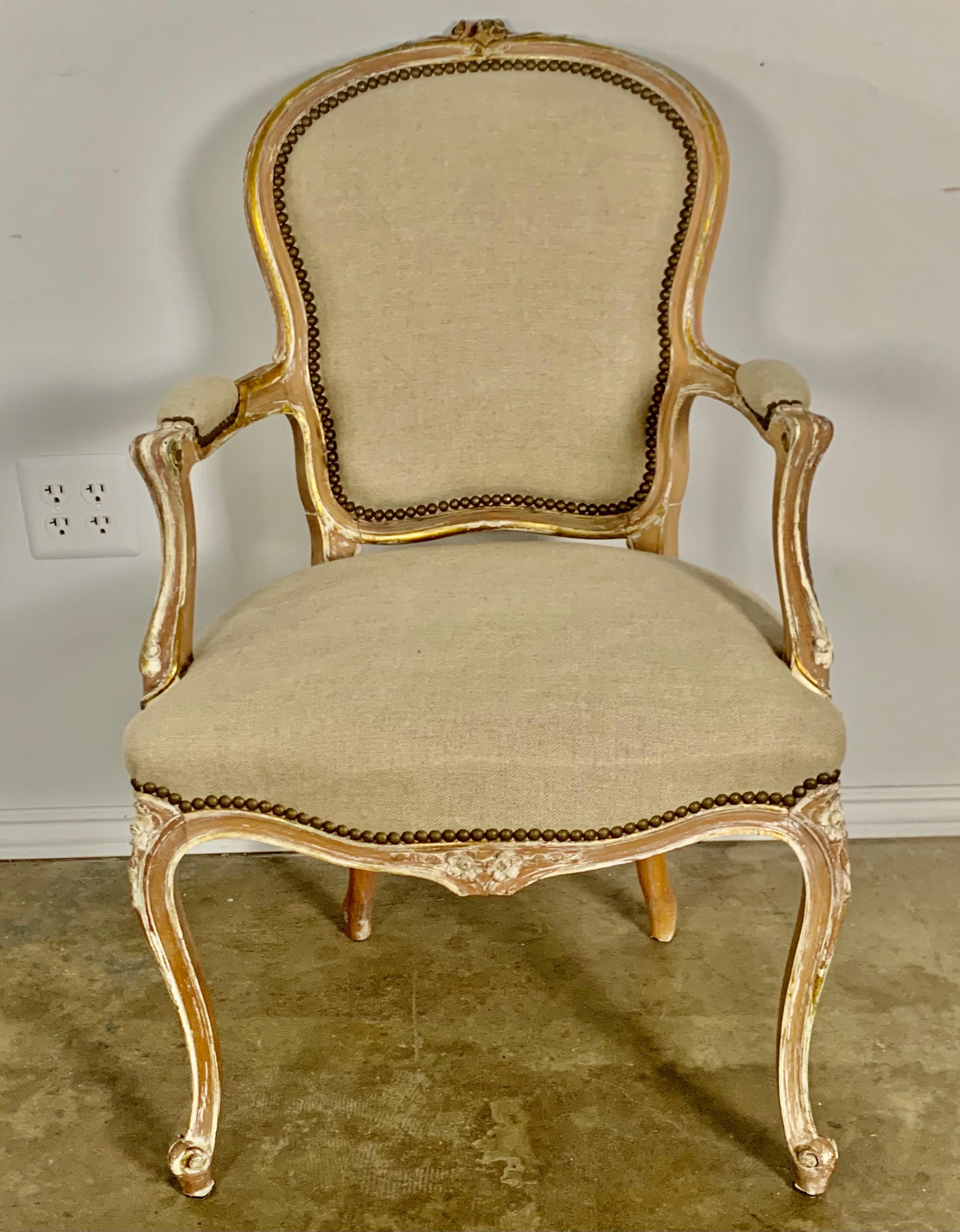 Set of Ten Painted Louis XV Style French Dining Chairs 5