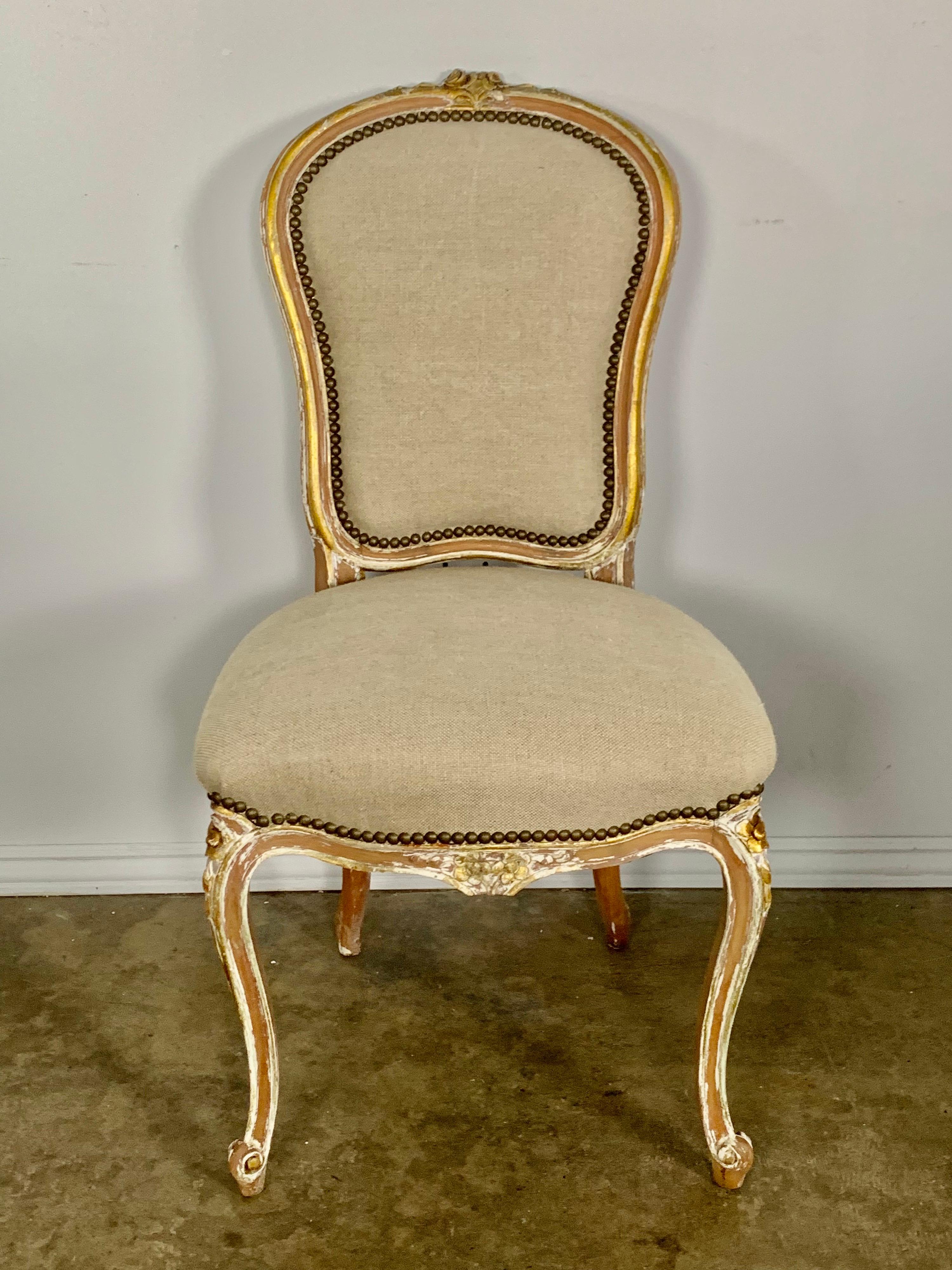 19th Century Set of Ten Painted Louis XV Style French Dining Chairs