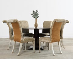 Set of Ten Parsons Dining Chairs with Pollack Fabric