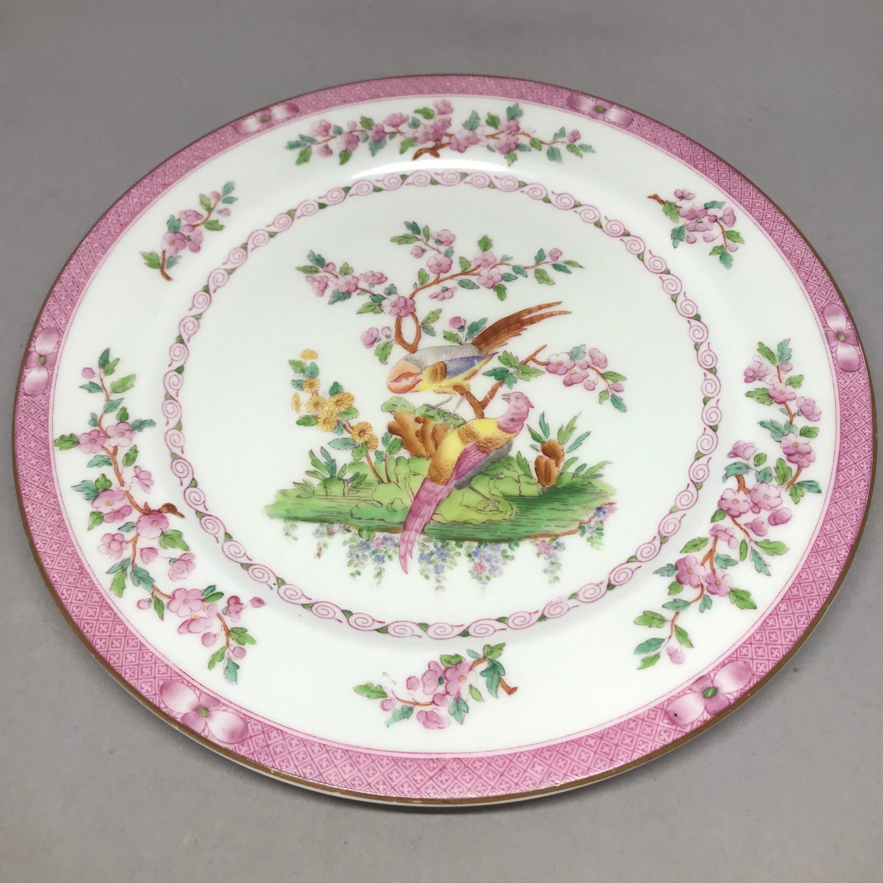 Set de Diez Platos Pájaro Rosa Inglés en venta