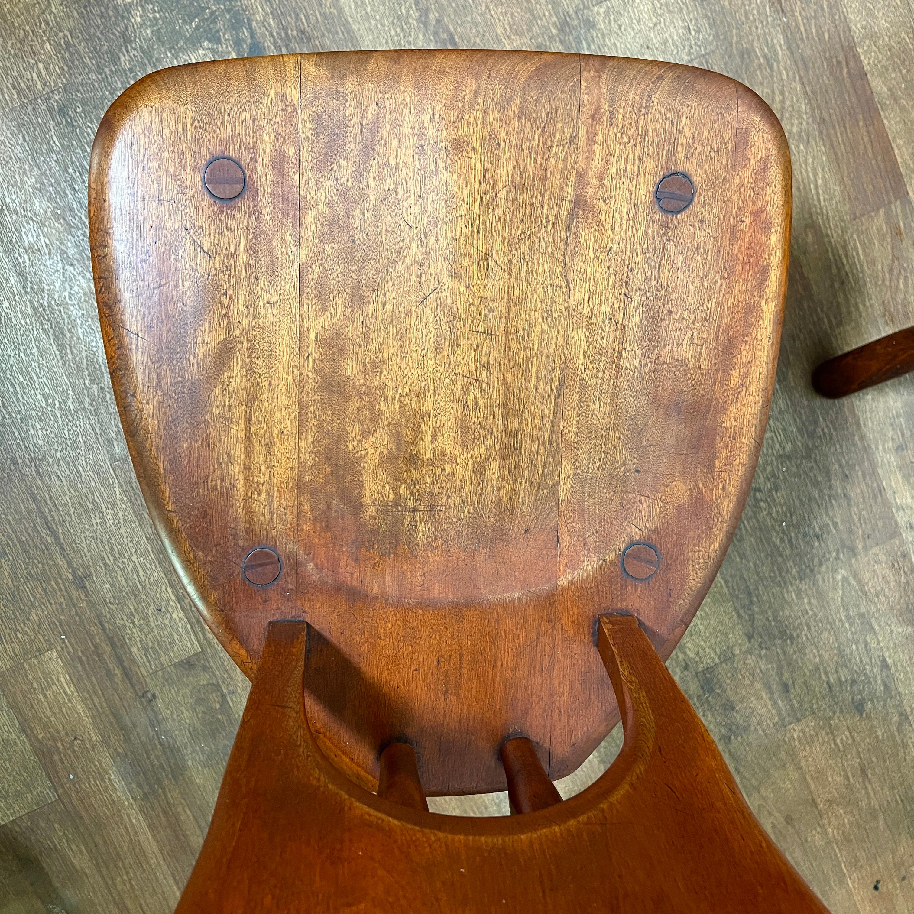 Set of Ten Rustic Rustic Dining Chairs in Hard Rock Maple Circa 1950s 1