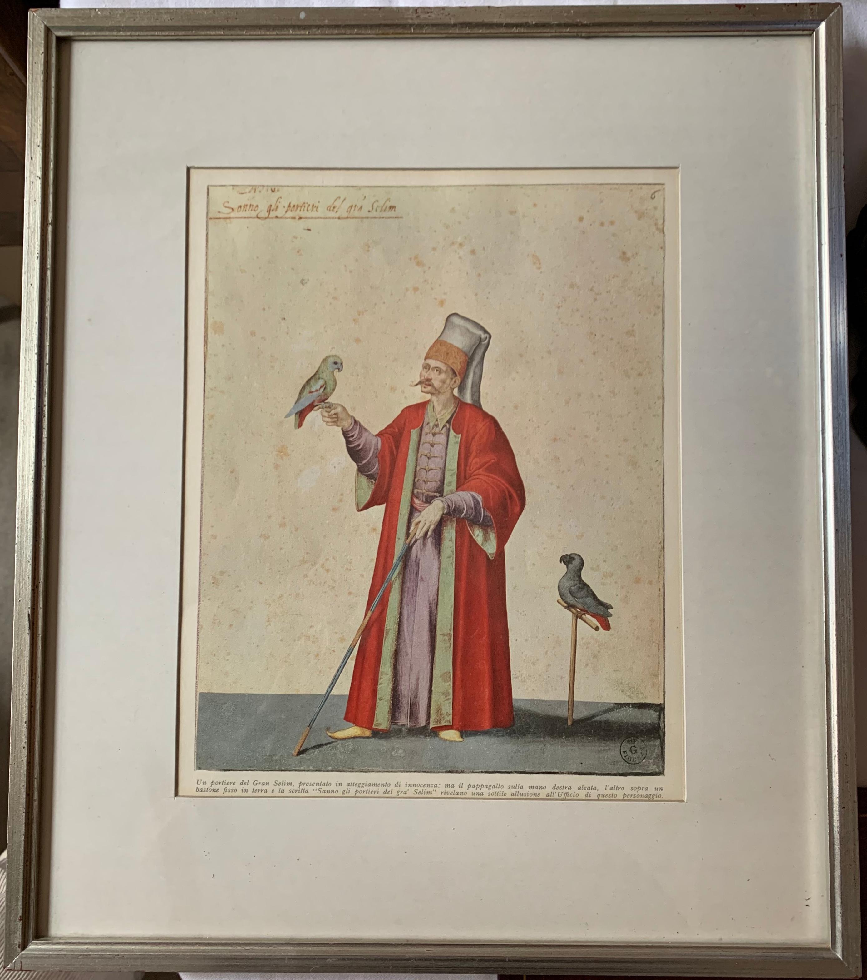 Set of Ten Prints of Ottoman Figures with Animals 5