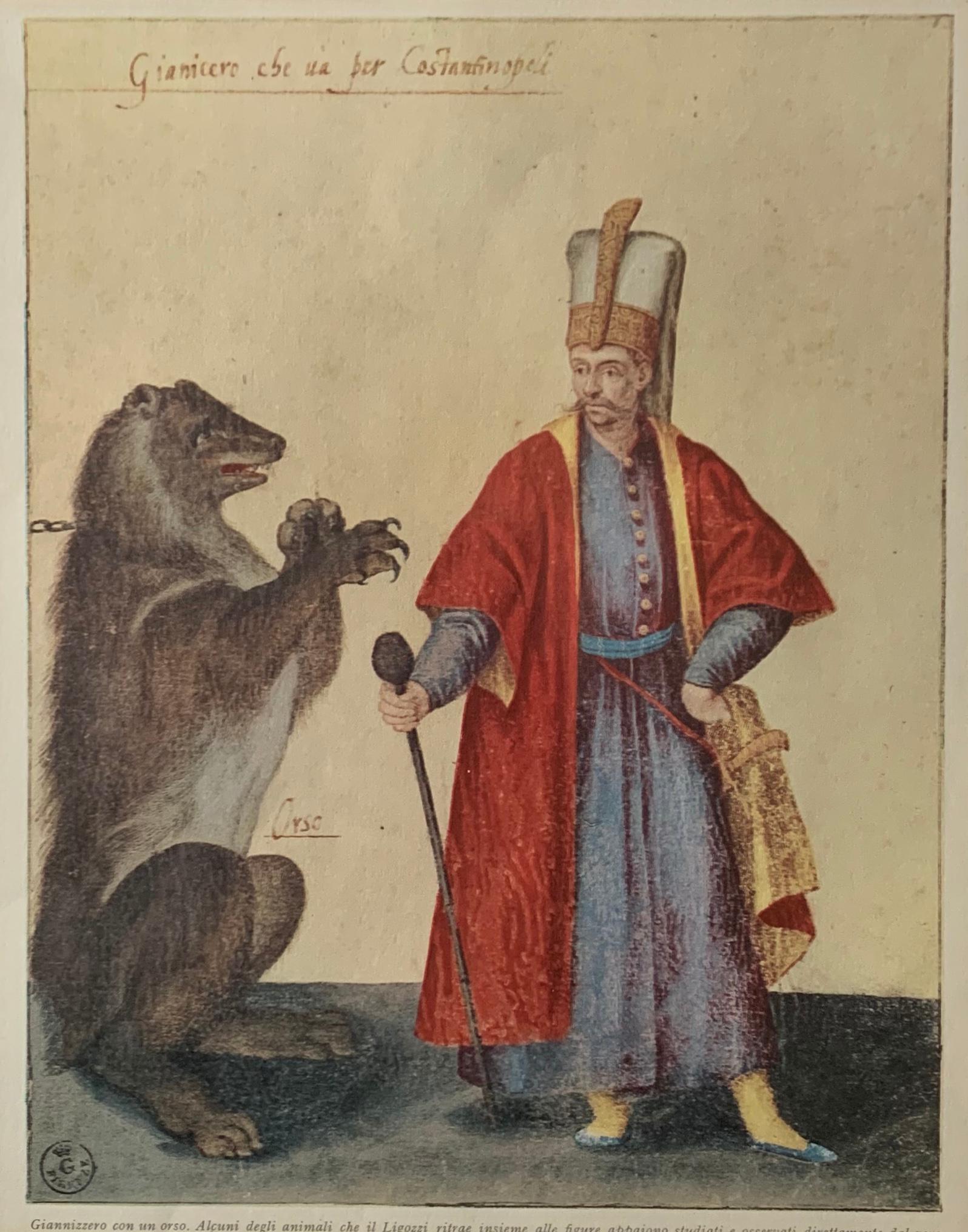 Set of Ten Prints of Ottoman Figures with Animals 7