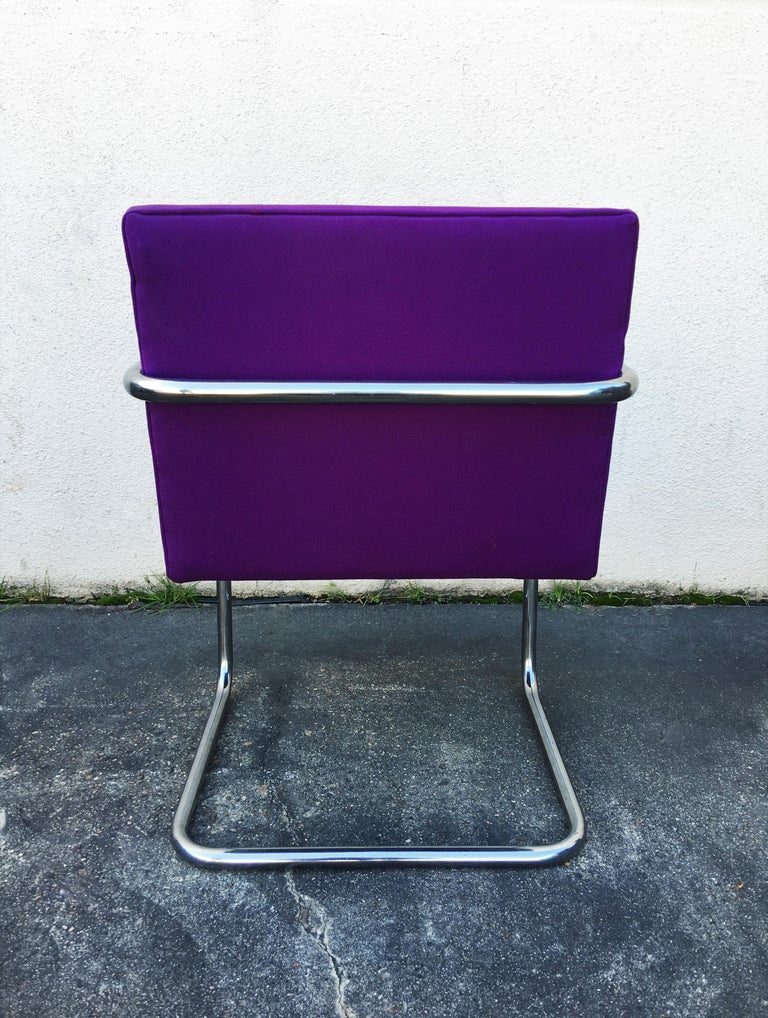 Set of Ten Purple Mies van der Rohe Tubular Brno Chairs by Knoll For Sale 3