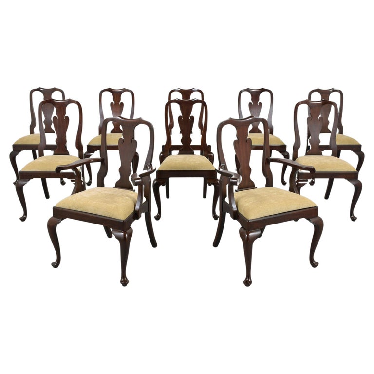 Set of Queen Anne Style Dining Chairs at 1stDibs
