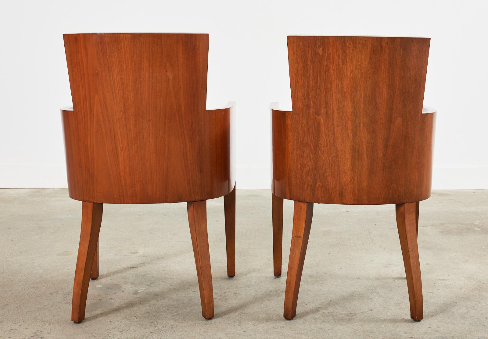 Set of Ten Ralph Lauren Modern Hollywood Mahogany Dining Chairs For Sale 6