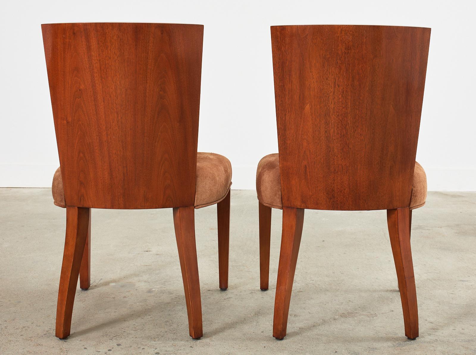 Set of Ten Ralph Lauren Modern Hollywood Mahogany Dining Chairs For Sale 12