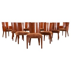 Juego de diez sillas de comedor de caoba Ralph Lauren Modern Hollywood