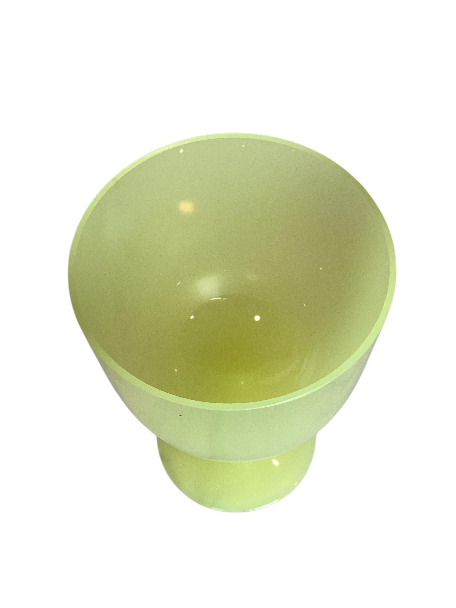 European Set of Ten Rare French Portieux Vallerysthal  Yellow Opaline Wine Water Goblet