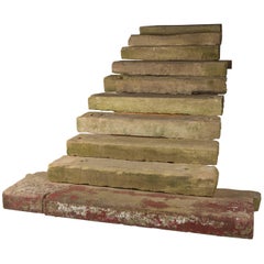 Set of Ten Reclaimed Sandstone Steps Treads from a Georgian Property in Norfolk
