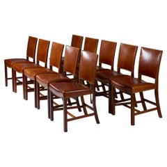 Set of ten 'Red Chair' dining chairs by Kaare Klint, Denmark, 1928