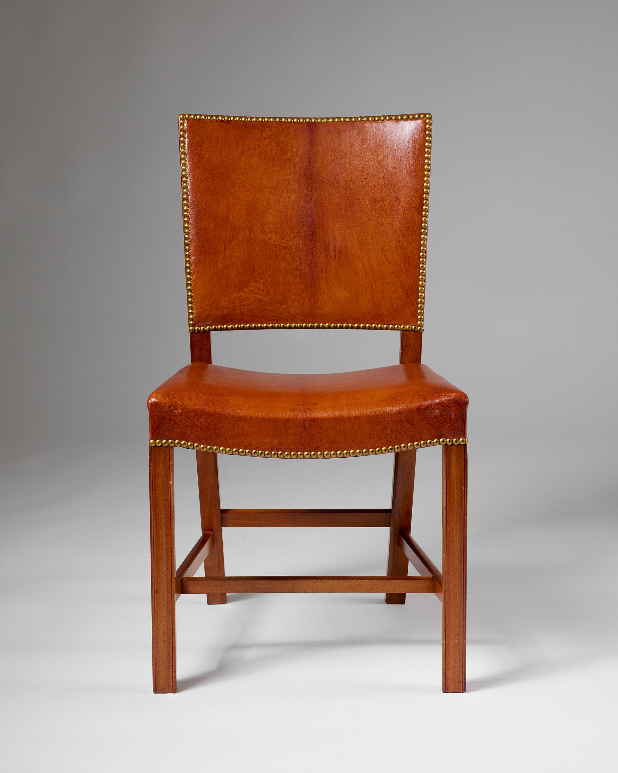 Pelle Set di dieci sedie da pranzo 