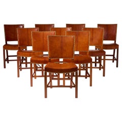 Juego de diez sillas de comedor "Silla Roja" Por Kaare Klint para Rud Rasmussen