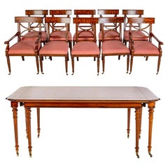 Set of Ten Regency Dining Table and Chairs