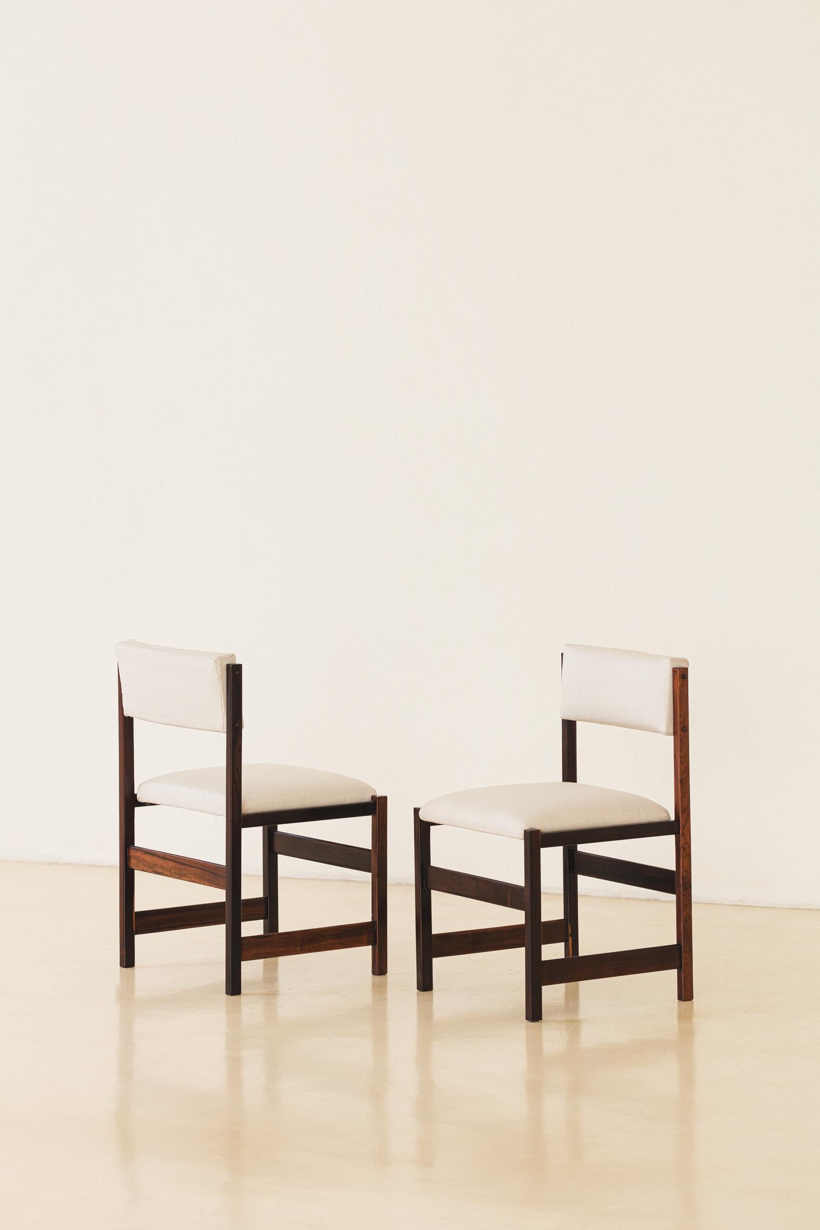 Conjunto de Diez Sillas de Comedor de Palo de Rosa de Celina Decorações, Brasil Midcentury en venta 3