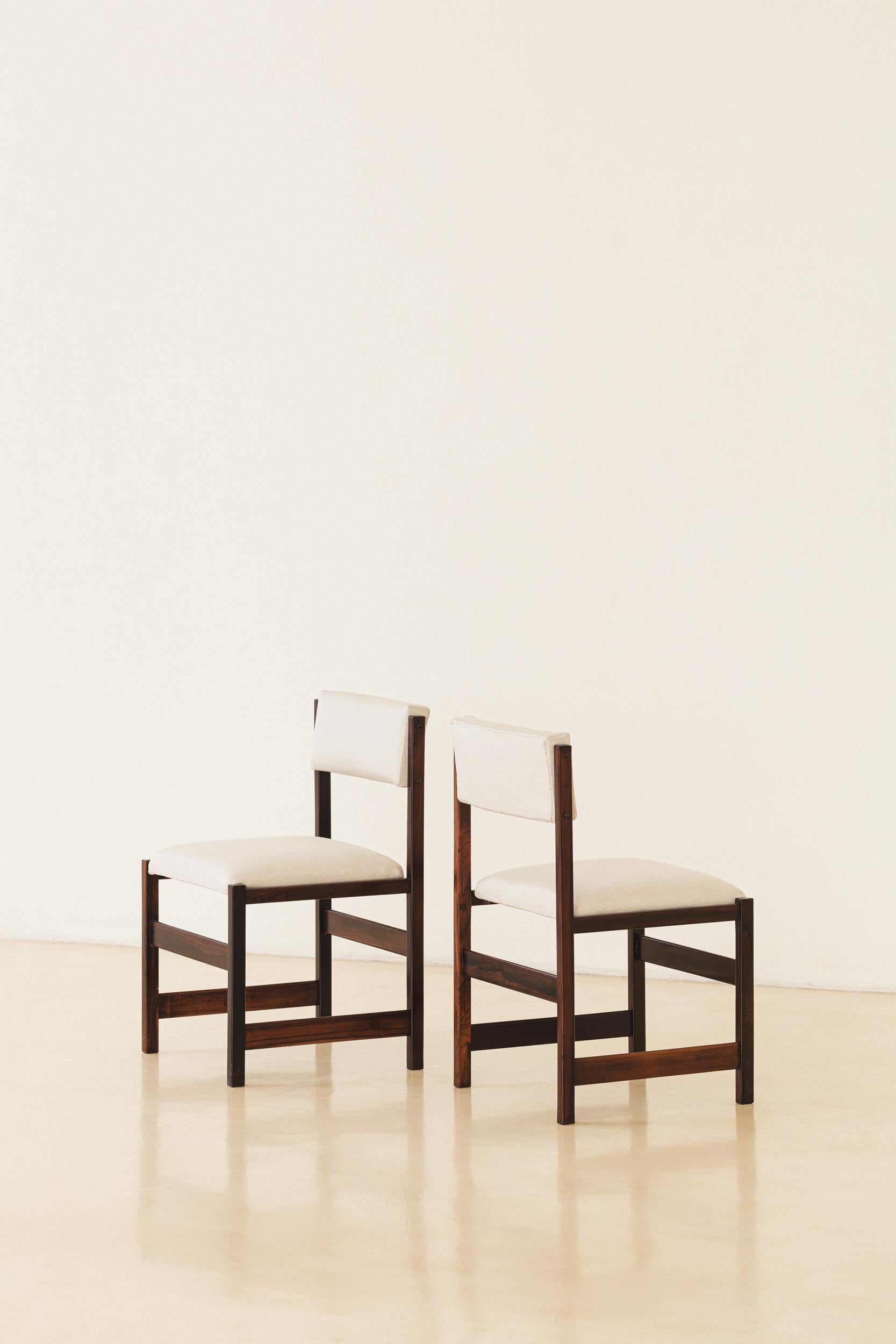 Conjunto de Diez Sillas de Comedor de Palo de Rosa de Celina Decorações, Brasil Midcentury en venta 1
