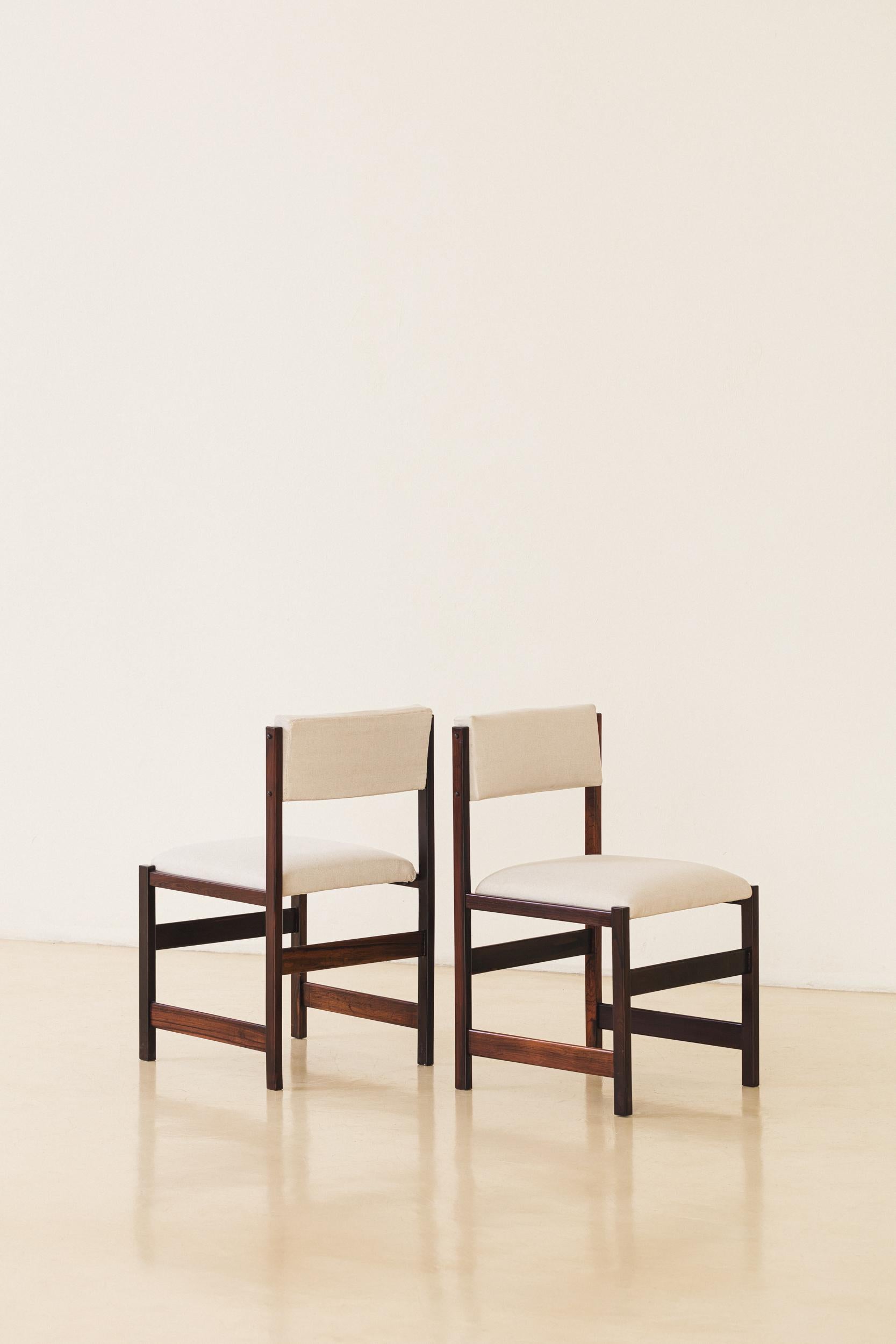 Conjunto de Diez Sillas de Comedor de Palo de Rosa de Celina Decorações, Brasil Midcentury en venta 2