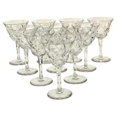 Set of Ten Saint Louis 'Adour' Series Crystal Wine Glasses