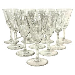 Antique Set of 10 Saint Louis Crystal Wine Glasses