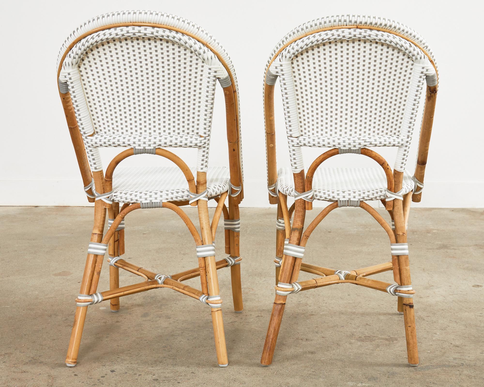 Set of Ten Serena and Lily Rattan Wicker Bistro Dining Chairs 4