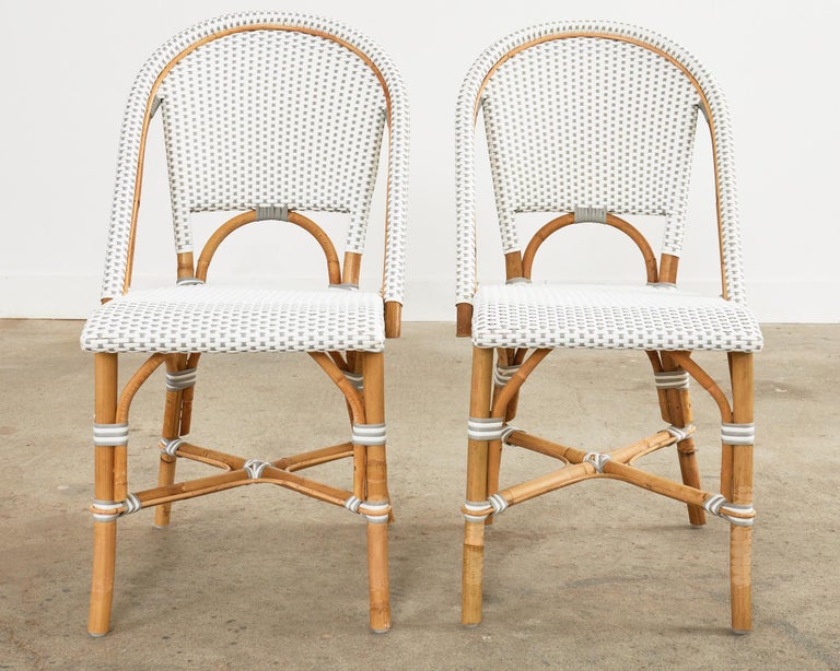 Set of Ten Serena and Lily Rattan Wicker Bistro Dining Chairs For Sale ...
