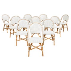 Set of Ten Serena and Lily Rattan Wicker Bistro Dining Chairs