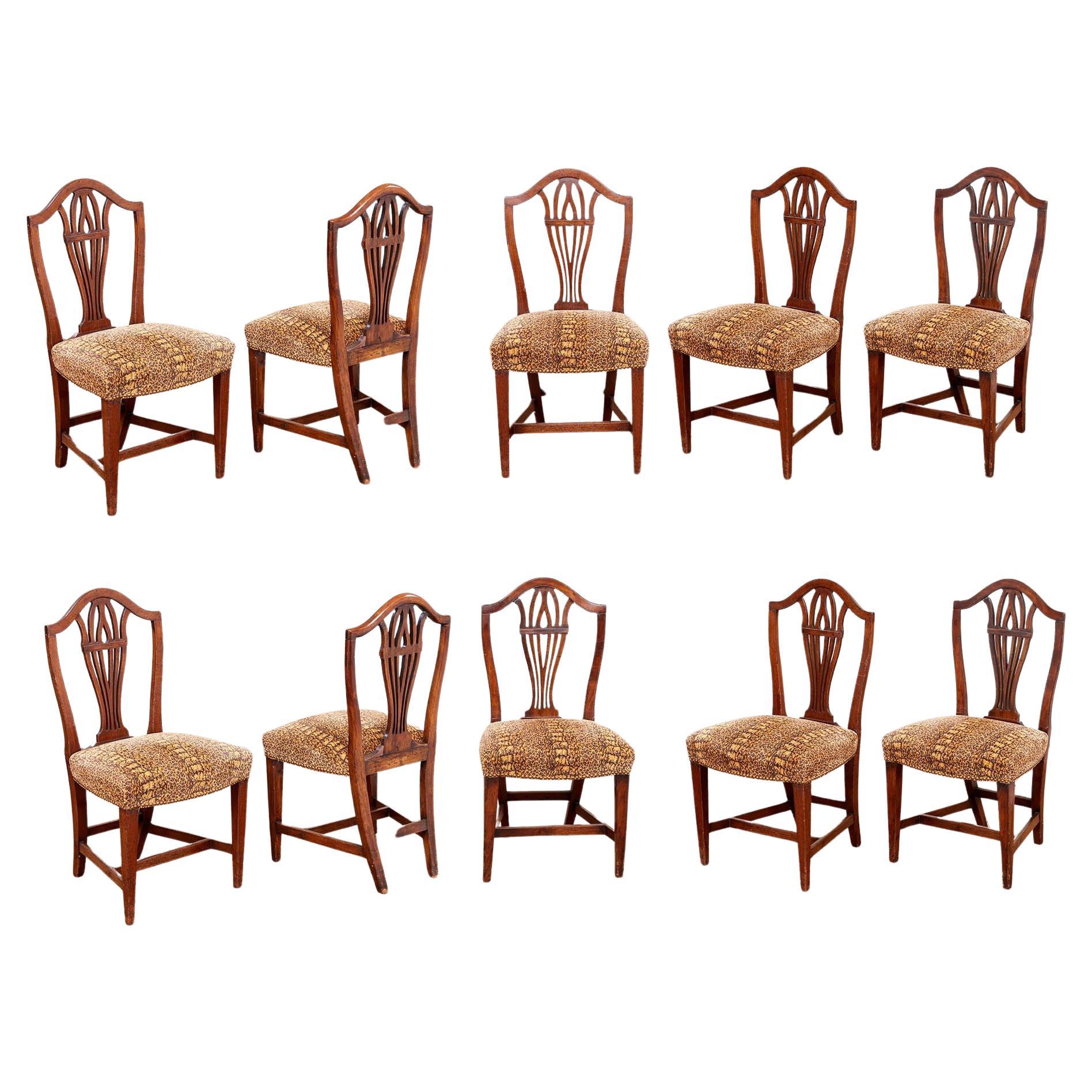 Set of Ten Sheraton Dining Chairs For Sale