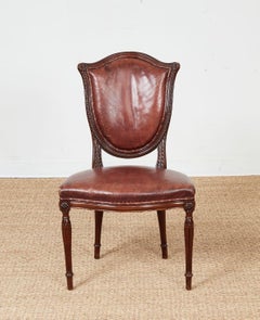 Set of Ten Shield Back Leather Dining Chairs