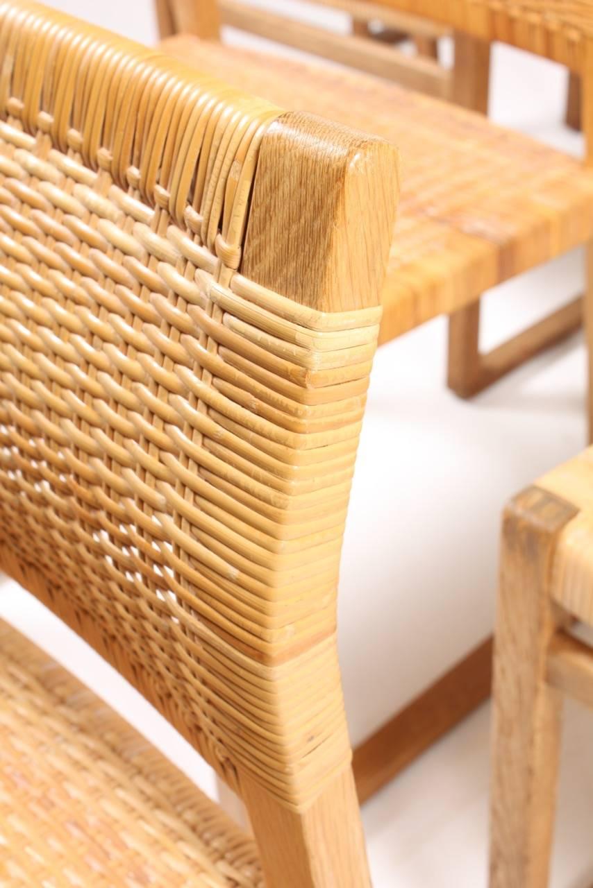 Cane Set of Ten Side Chairs by Børge Mogensen