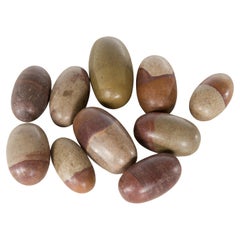 Set of Ten Small Loose and Assorted Stone Shiva Linga from the Narmada River