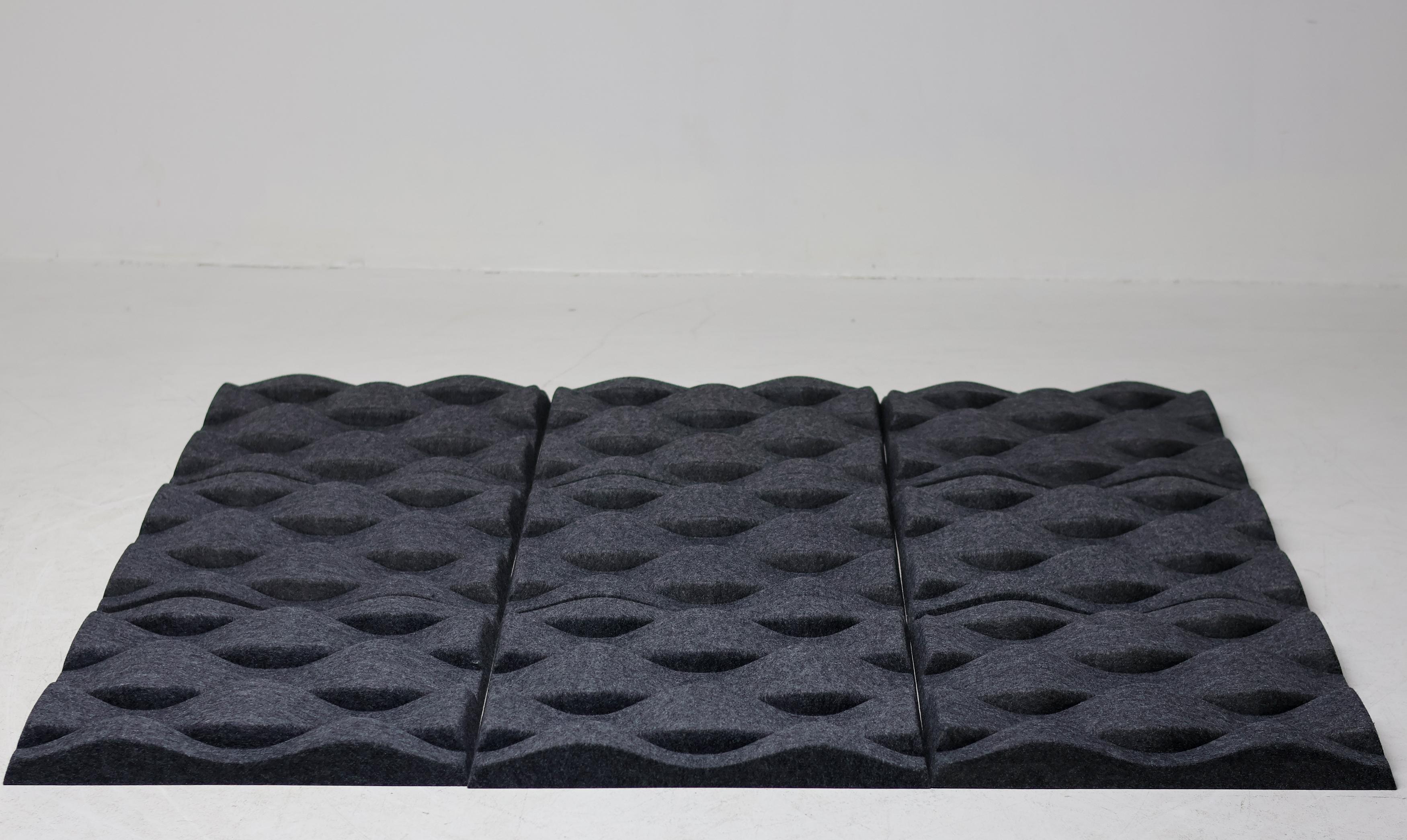 Scandinavian Modern Set of Ten Soundwave Acoustic Wall Panels in Felt For Sale