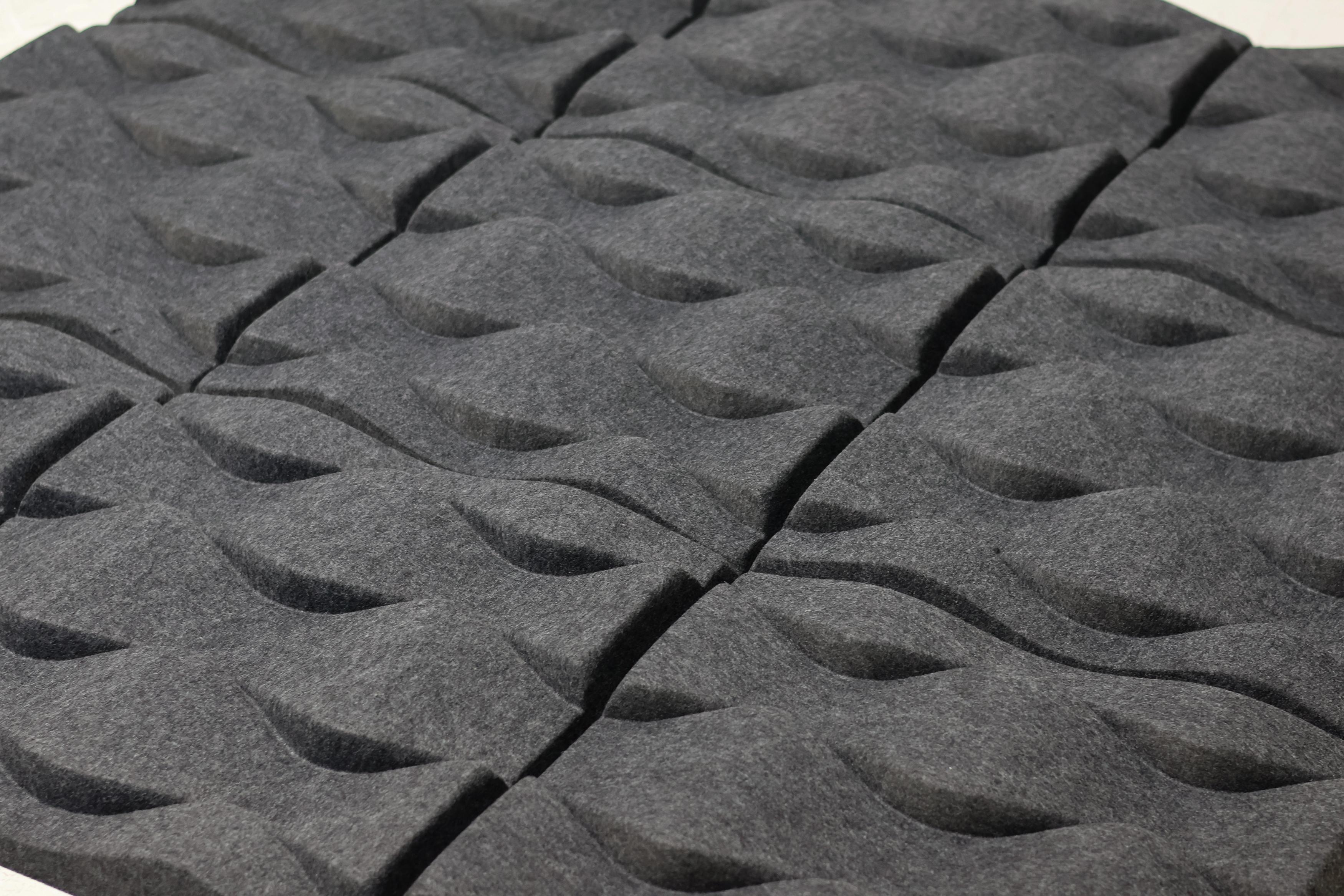 Contemporary Set of Ten Soundwave Acoustic Wall Panels in Felt For Sale