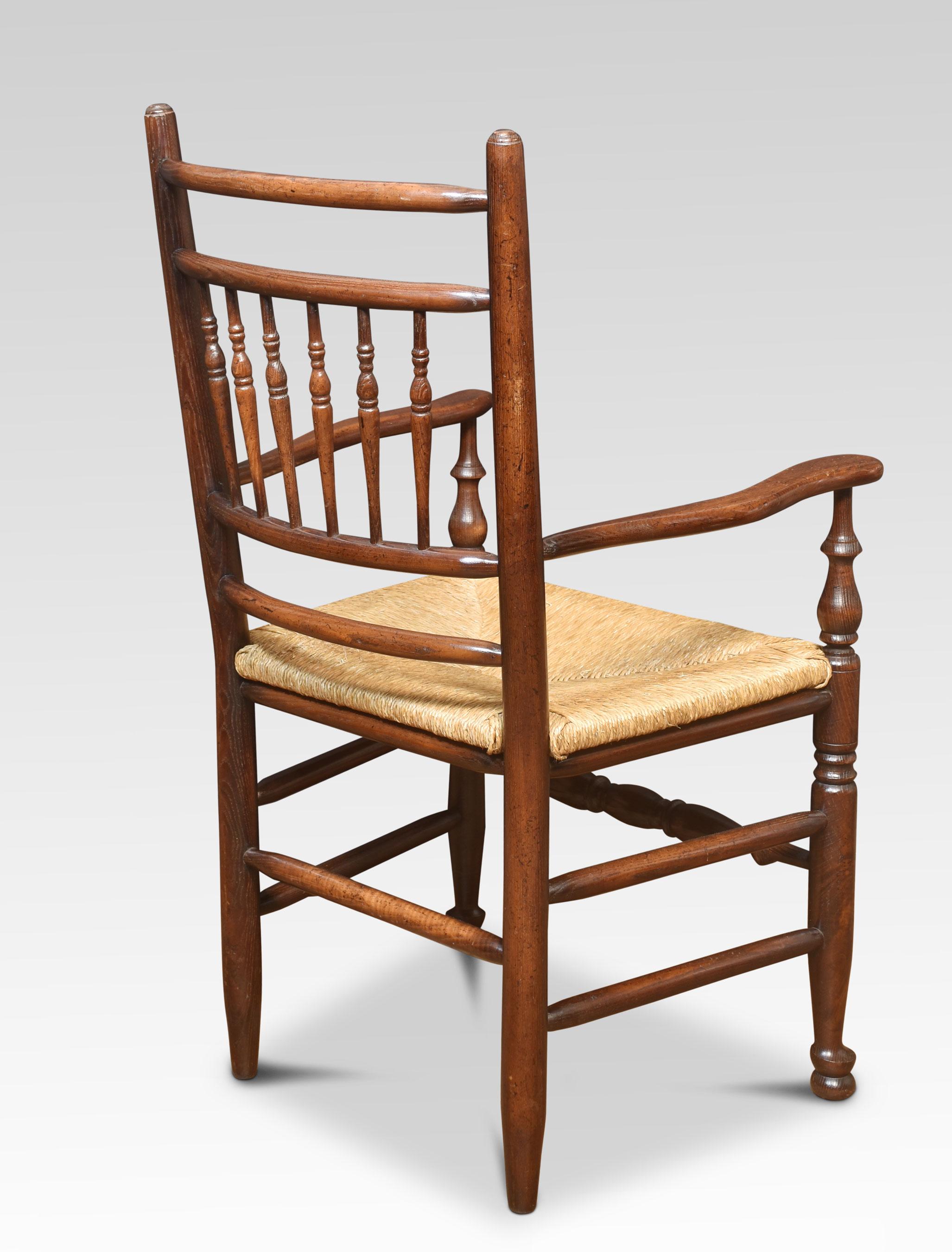 British Set of Ten Spindle Back Dining Chairs