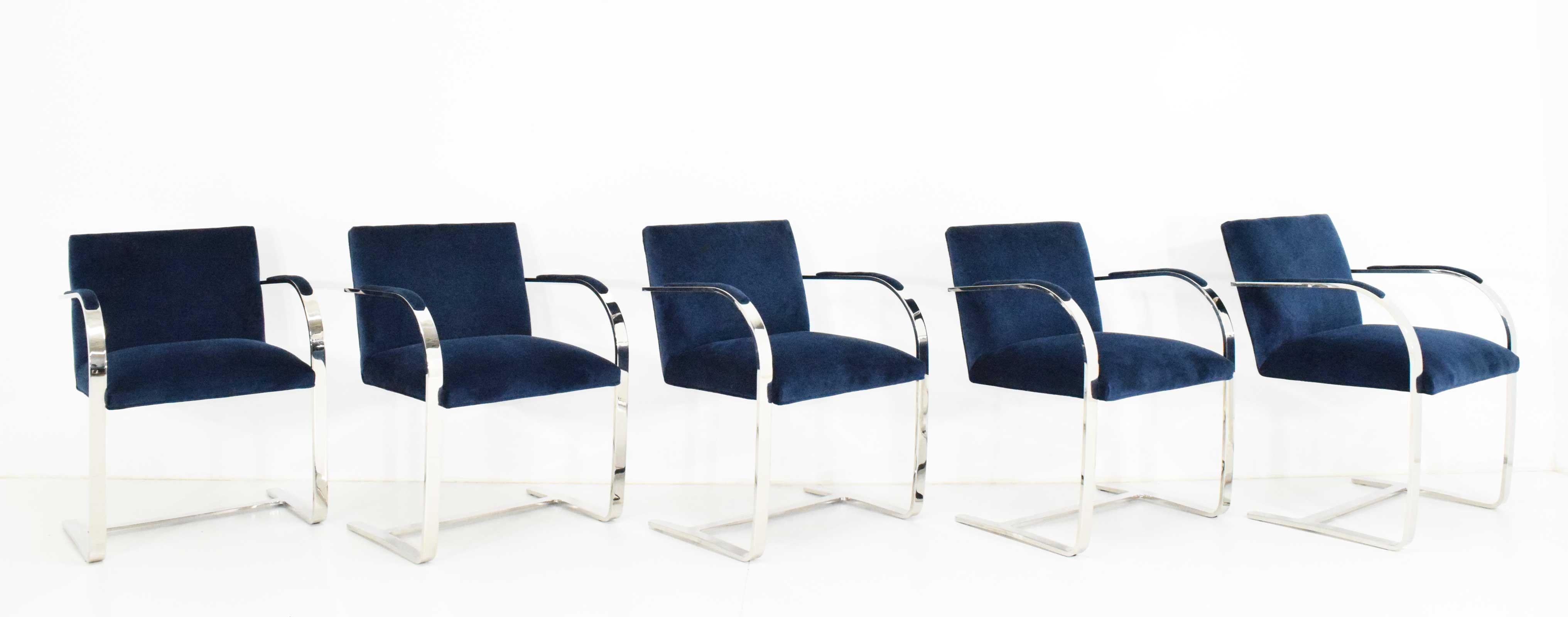 Set of Ten Stainless Steel Flatbar Brno Chairs by Knoll 4