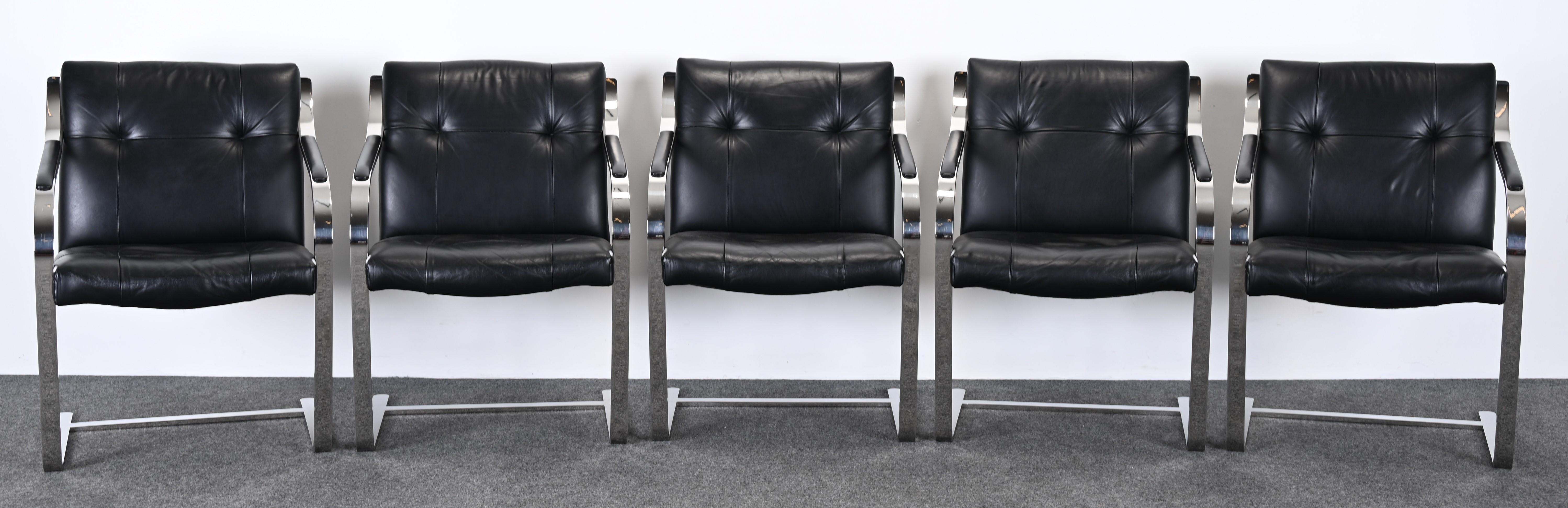 Set of Ten Steel Chairs by Brueton, 1980s 5