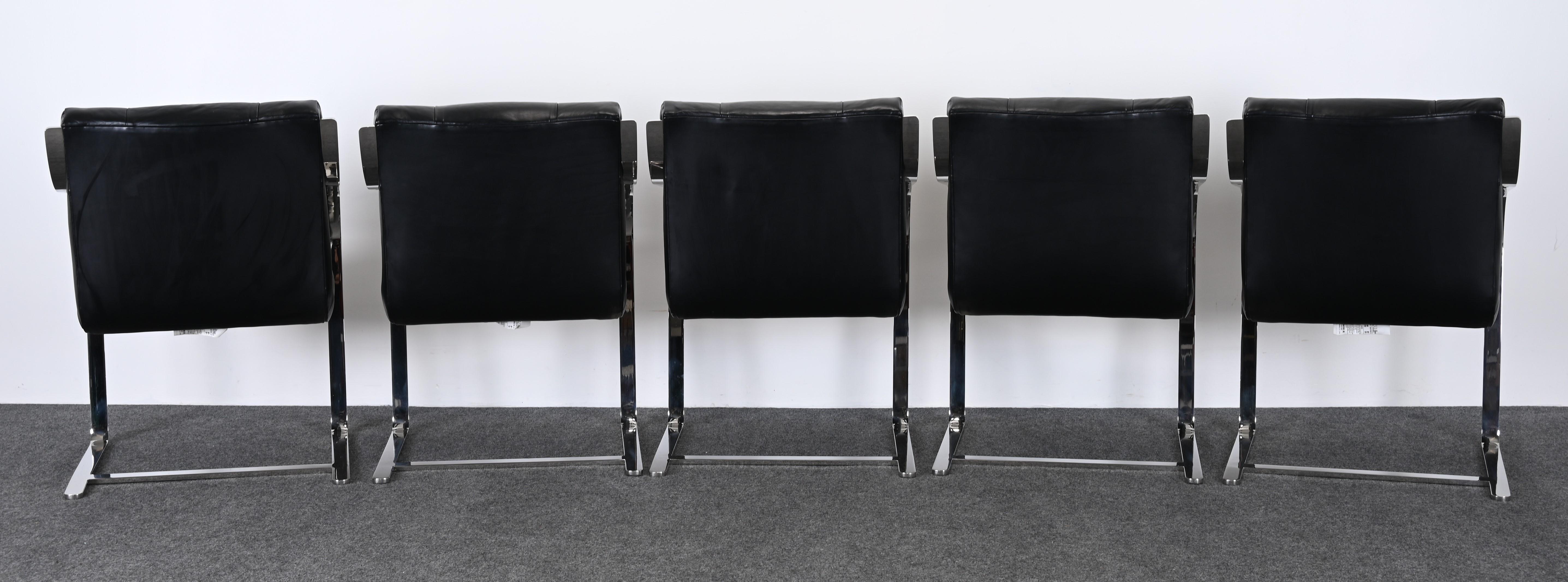 Set of Ten Steel Chairs by Brueton, 1980s 9