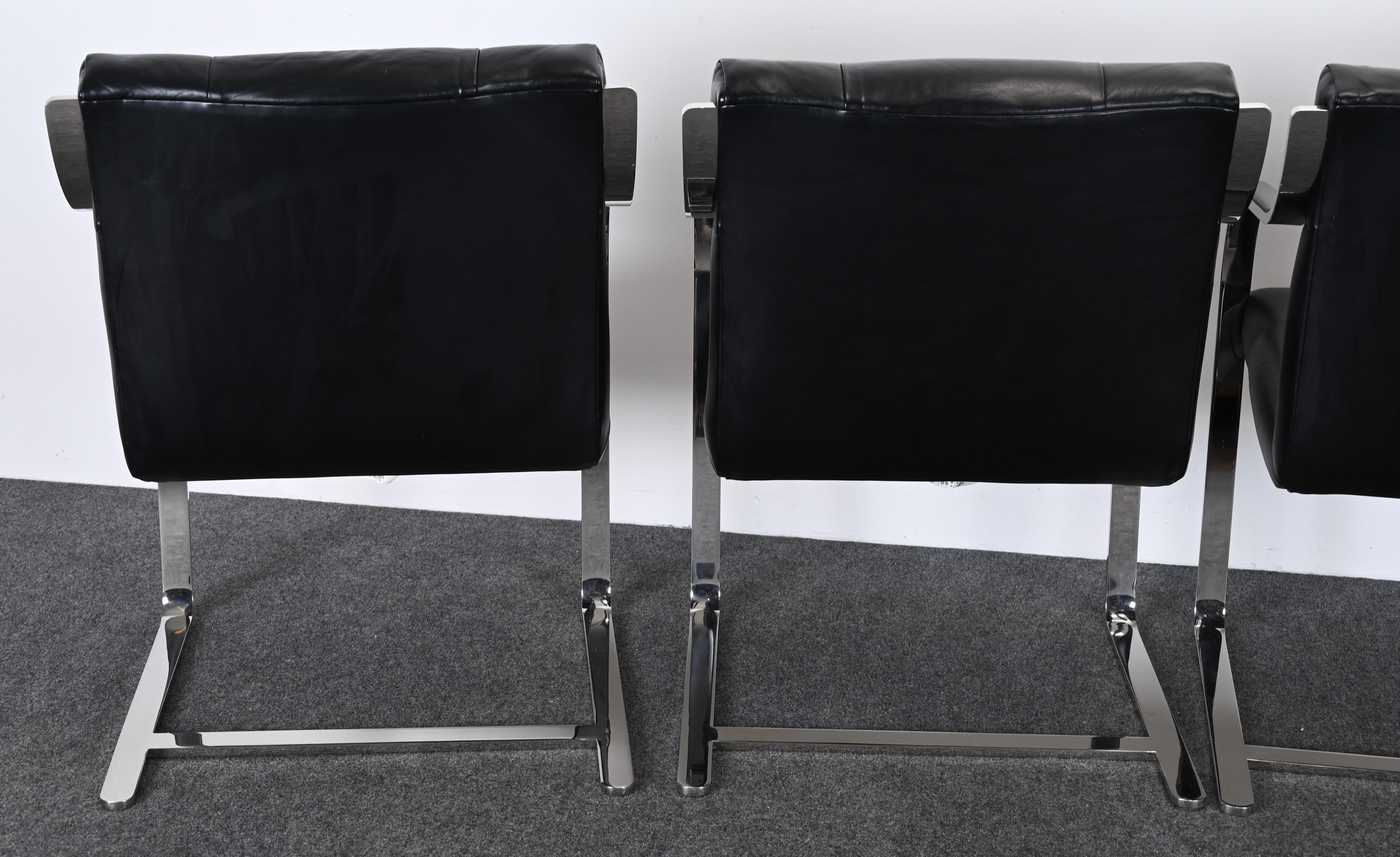 Set of Ten Steel Chairs by Brueton, 1980s 10