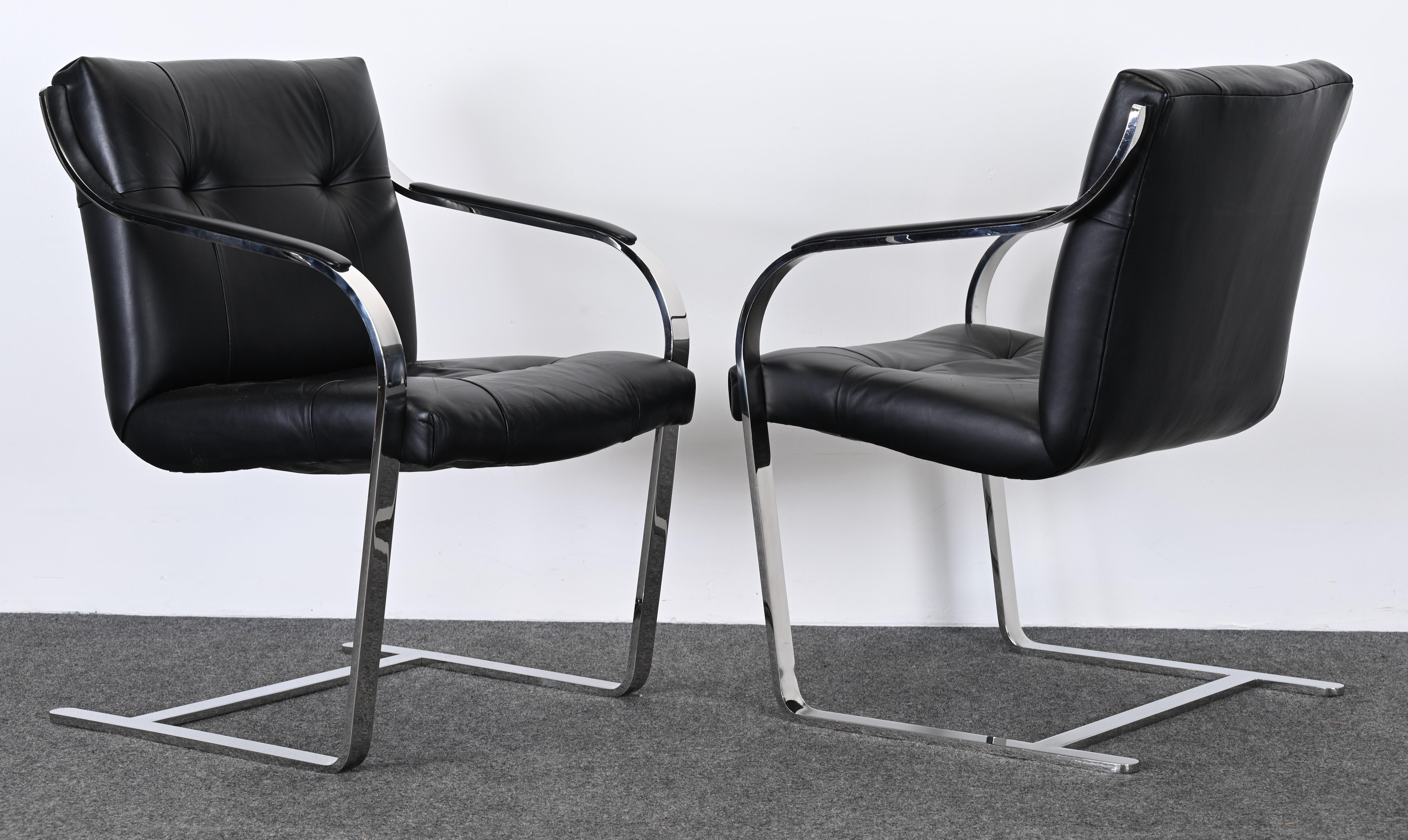 Set of Ten Steel Chairs by Brueton, 1980s 11